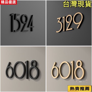 免運🚚北歐亞克力數字門牌 個性設計門牌號 家用酒店賓館公寓房間號碼牌 數字字母牌門號牌 客製logo 字母牌 立體數字