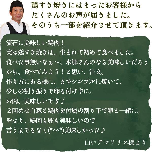 お鍋セット 鶏すき焼き 鍋セット 野菜、玉子付き ［3-4名様用］ 送料無料 ※冷蔵 限定配送