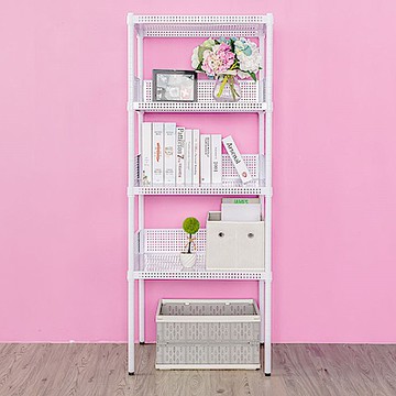 dayneeds 沖孔 60x45x150cm四層收納架_烤漆白(含圍籬三組) 層架/置物架/儲藏架