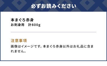 本マグロ まぐろお刺身用 赤身5人前(800g) 鮪 海鮮丼 刺し身 刺身 盛り合わせ 冷凍 魚の刺身 大分県産 九州産 津久見市 国産