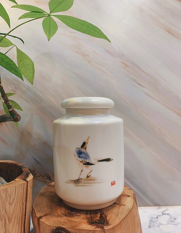 釅韻逸品【手繪玉泥白瓷茶罐】