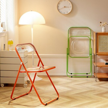 透明折疊椅亞克力餐椅網紅奶茶店休閒椅服裝店拍照椅子化妝凳子 雙11全館免運