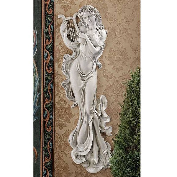 デザイン・トスカノ製 ハープを演奏する、音楽の女神 天使 壁彫刻 彫像置物/ Musical Muse Wall Sculpture（輸入品) |  LINEショッピング