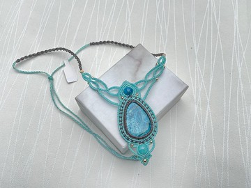 220610 Macrame 藍磷灰 編織 頸鍊