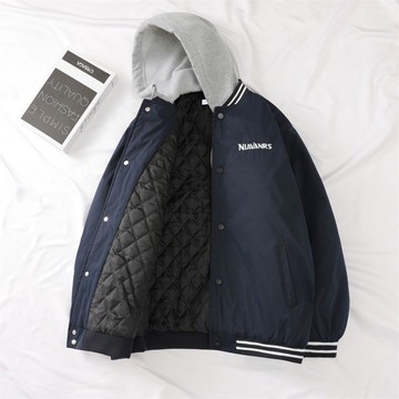 夾棉外套棒球服棉衣女潮韓版寬松學生原宿港風加絨加厚秋冬季新款【聚宝屋】