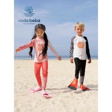 vodabeba兒童泳衣女童男童速干防曬長袖長褲分體游泳沖浪服中大童