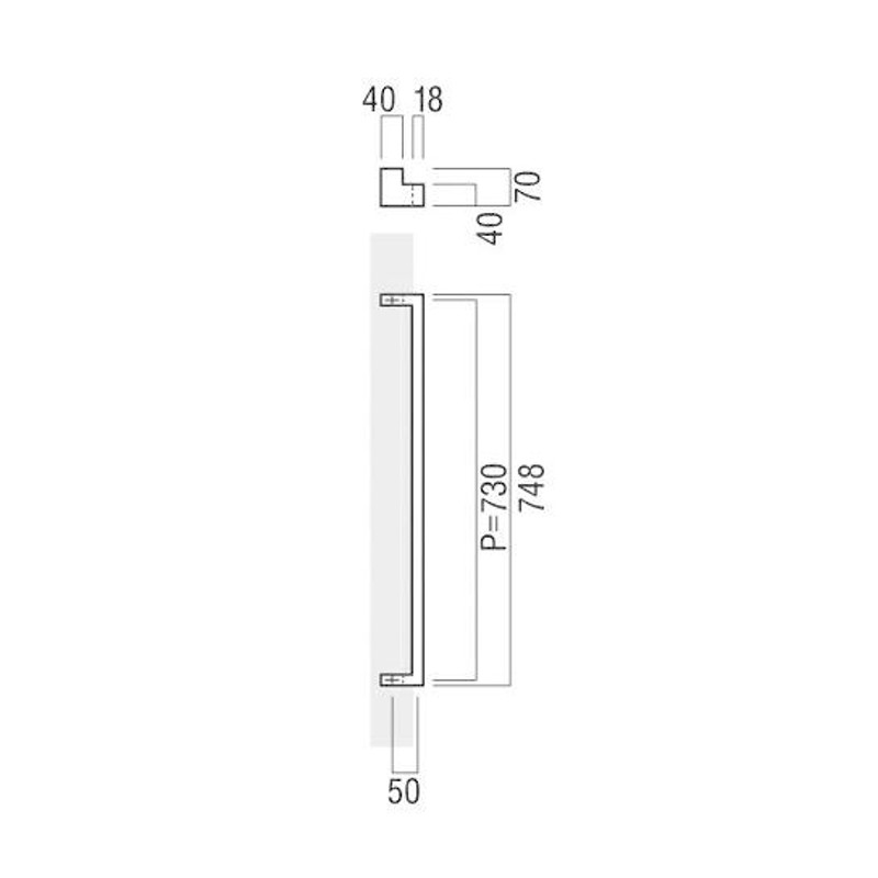 UNION(ユニオン) T685-01-023-L748 ドアハンドル 押し棒 1セット(内外