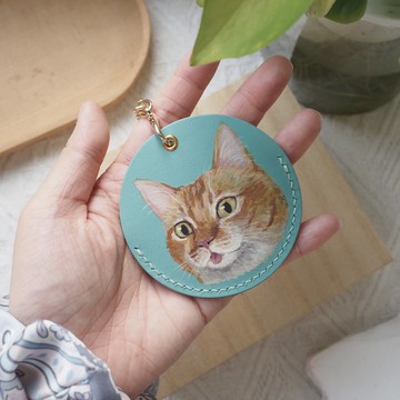 手繪 圓形鑰匙圈