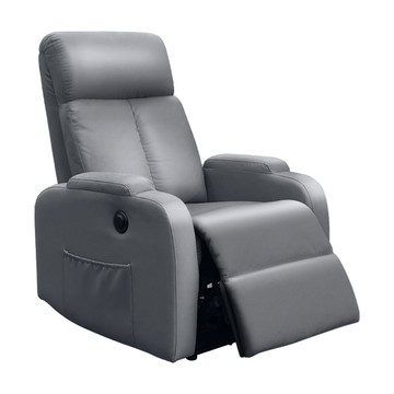 傢俱工場-光年 美型貓抓皮 電動躺降功能沙發躺椅棕#627-11