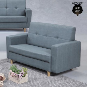 【顛覆設計】洛斯簡約貓抓皮扣格紋沙發(二人座)