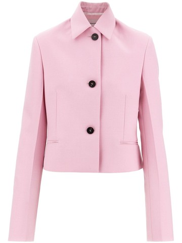 Ferragamo - single-breasted virgin wool blazer - women - Virgin Wool/Rayon - 40 - Pink