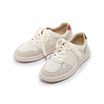 【新品】軟實力 經典復古拼接厚底休閒德訓鞋 洋紅 (553151)