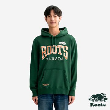 Roots男裝-MODERN CLASSIC 連帽上衣-森林綠