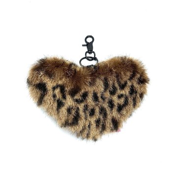 JCC 棕色愛心零錢包掛飾