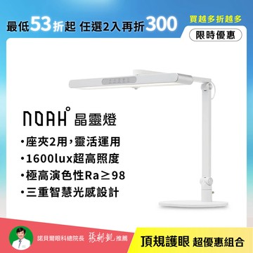 【學習閱讀】座夾兩用 GENIUS 晶靈燈 ∣三重防眩 極廣均勻光∣升級款全光譜LED護眼檯燈∣🌞夏日護眼總動員 任選2入再折300