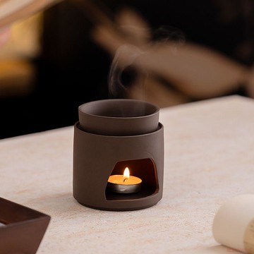 甄選好物🌈雙碟香薰爐可乾燒隔火薰香爐檀香沉香咖啡渣高級感精油香磚加熱爐