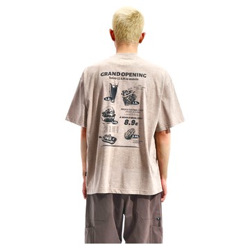 BOHRHOO 美式菜單印花短袖 100%棉  S  深灰