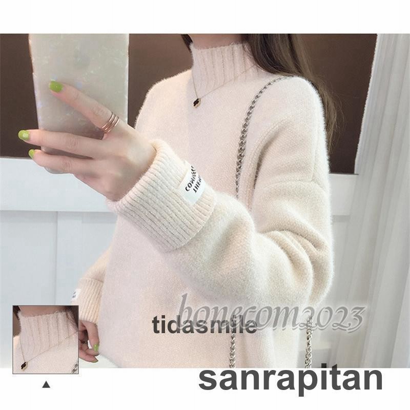 ニットセーター 長袖 レディース もこもこニット 秋服 秋 冬