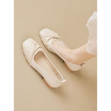 法式小香風單鞋女2025新款春款軟皮軟底溫柔低跟仙女鞋大碼41到43