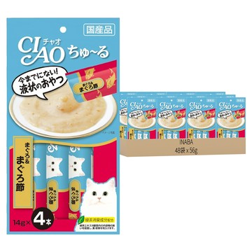 INABA CIAO 啾嚕 肉泥  鮪魚 + 柴魚片  56g  48袋