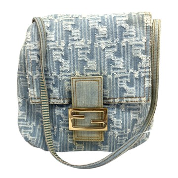 FENDI 芬迪 單寧斜背包 【二手名牌BRAND OFF】