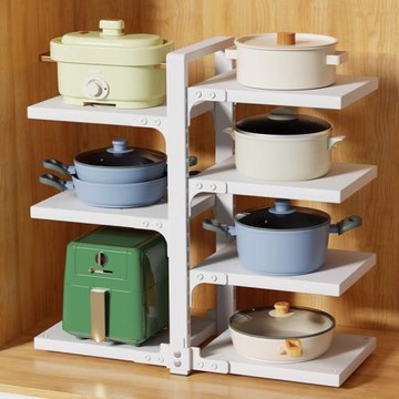 廚房多功能鍋具置物架多層家用灶臺收納架櫥柜下水槽分層放鍋架子