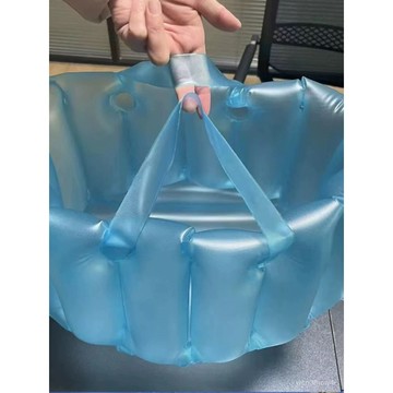 ✨臺灣有貨✨免運✨便攜充氣式洗腳盆戶外旅遊露營可接熱水方便攜帶水盆可折疊旅行盆 QF1S