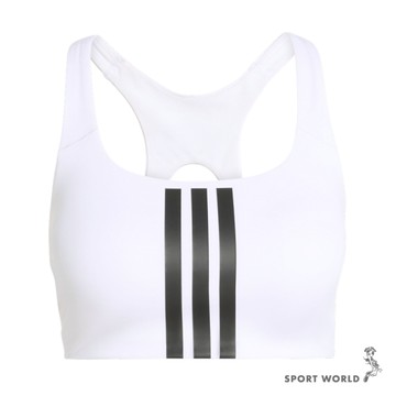 Adidas 運動內衣 女裝 中度支撐 涼感 白【運動世界】KA0103