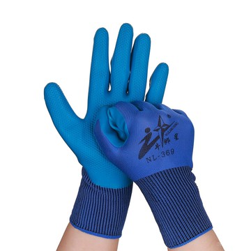 ✨可開發票#牛郎星NL369壓紋手套耐磨防滑耐用加厚帶膠建築工作鋼筋工地勞保#免運