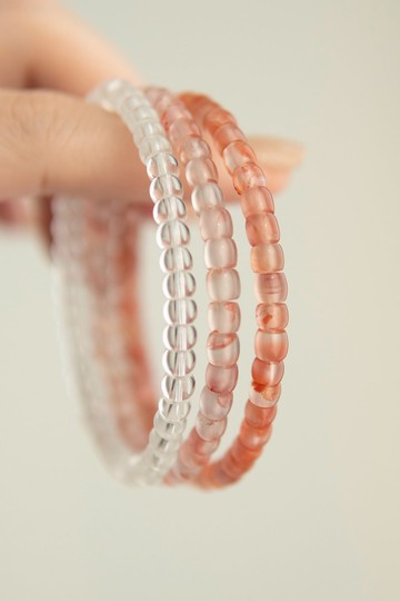 天然南紅手串 川料南紅+白水晶 三條手鏈