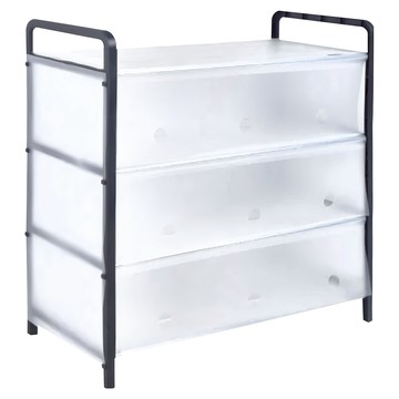 居家達人 簡易DIY四層收納防塵鞋架 PP+鋼管材質 78x30x65cm  加長款 白色  1個