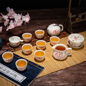 荷韻玲瓏整套陶瓷功夫茶具套裝家用簡約茶壺泡茶工具蓋碗茶杯配件
