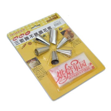 不鏽鋼花嘴(6入)HS-106 奶油袋 花嘴袋 擠花袋 模具 模型 餅乾 蛋糕造型【DT214】  123便利屋