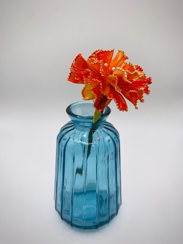 Jocelyn 水晶花-康乃馨-橘紅/造花液/樹脂花/滴膠/母親節禮物