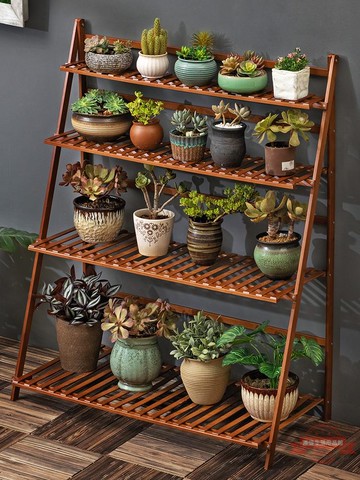 花架子置物陽臺裝飾客廳室內實木多層落地式多肉鐵藝綠蘿盆