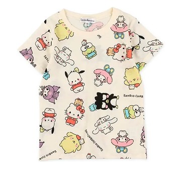 日本西松屋 - 人氣印花短袖上衣-三麗鷗大集合-白