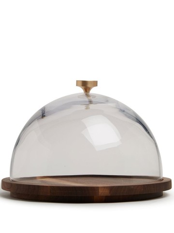 Michael Verheyden - 25cm cheese dome - unisex - Wood/Crystal/Bronze - One Size - Brown