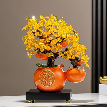 ??快速出貨?? 附發票 事事如意發財樹招財擺件新中式客廳電視柜裝飾品高檔喬遷新居禮品