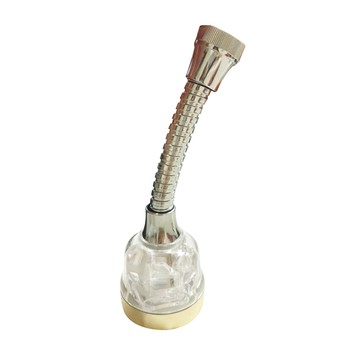Water More 水摩爾金色透明三段增壓水花轉換器+不銹鋼加長管1入-發明銀牌獎專利增壓面板 高射炮高沖力節水器