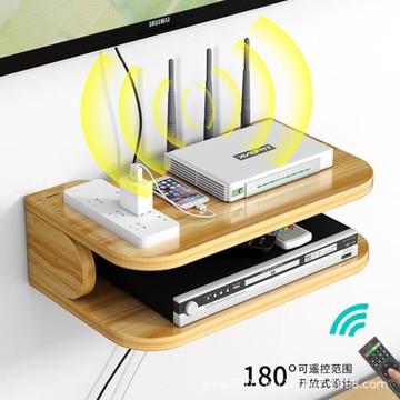 分銷路由器收納盒電視機頂盒置物架免打孔壁掛式無線寬帶家用電源