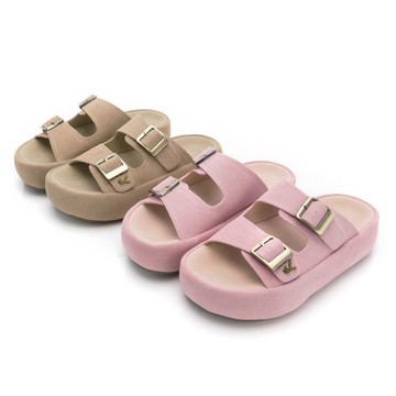 【PLAYBOY】荒野漫步真皮方釦涼拖鞋-PY1116-2色