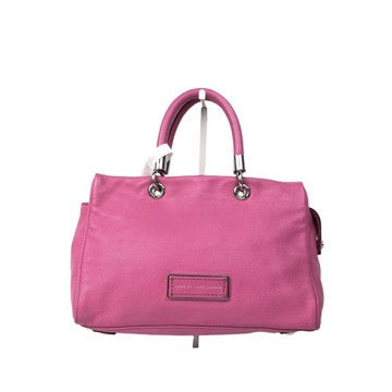 marc jacobs粉色皮革方形手提包