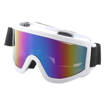 防霧滑雪護目鏡 白框藍彩 可戴眼鏡 滑雪配件  1個  160 x 86mm