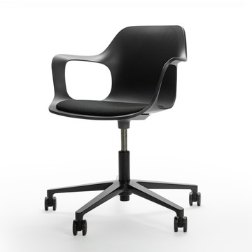 北歐櫥窗 Vitra HAL RE Armchair Studio 扶手工作好椅（黑、深灰坐墊）