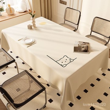 桌布 桌墊 餐桌布 防水桌布 桌巾  餐桌墊 防水防油 茶幾布 奶油風橢圓形桌布防水防油免洗餐桌布PVC無味家用臺布茶幾