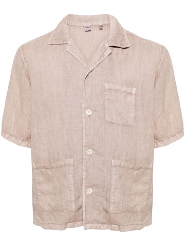 ASPESI - camp-collar linen shirt - men - Linen/Flax - M - Pink