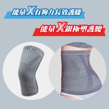 【京美】長效支撐X型含鍺舒緩膝力支撐組(護腰+護膝)