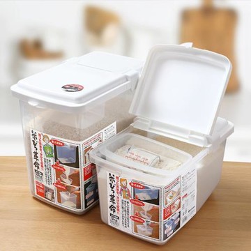 日本進口20斤裝米桶加厚密封10斤儲米箱防蟲防潮塑料米面缸收納盒