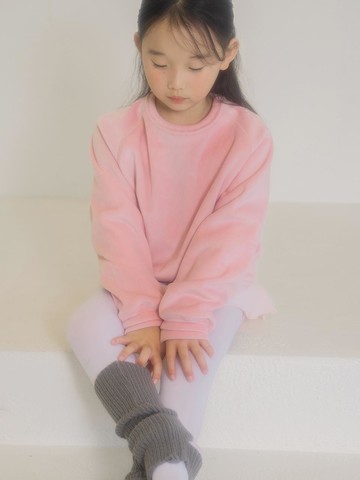 Velour Fur Double Insulated Warm Sweatshirt [Pink]