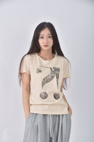 (M) sprit質感杏色短袖上衣